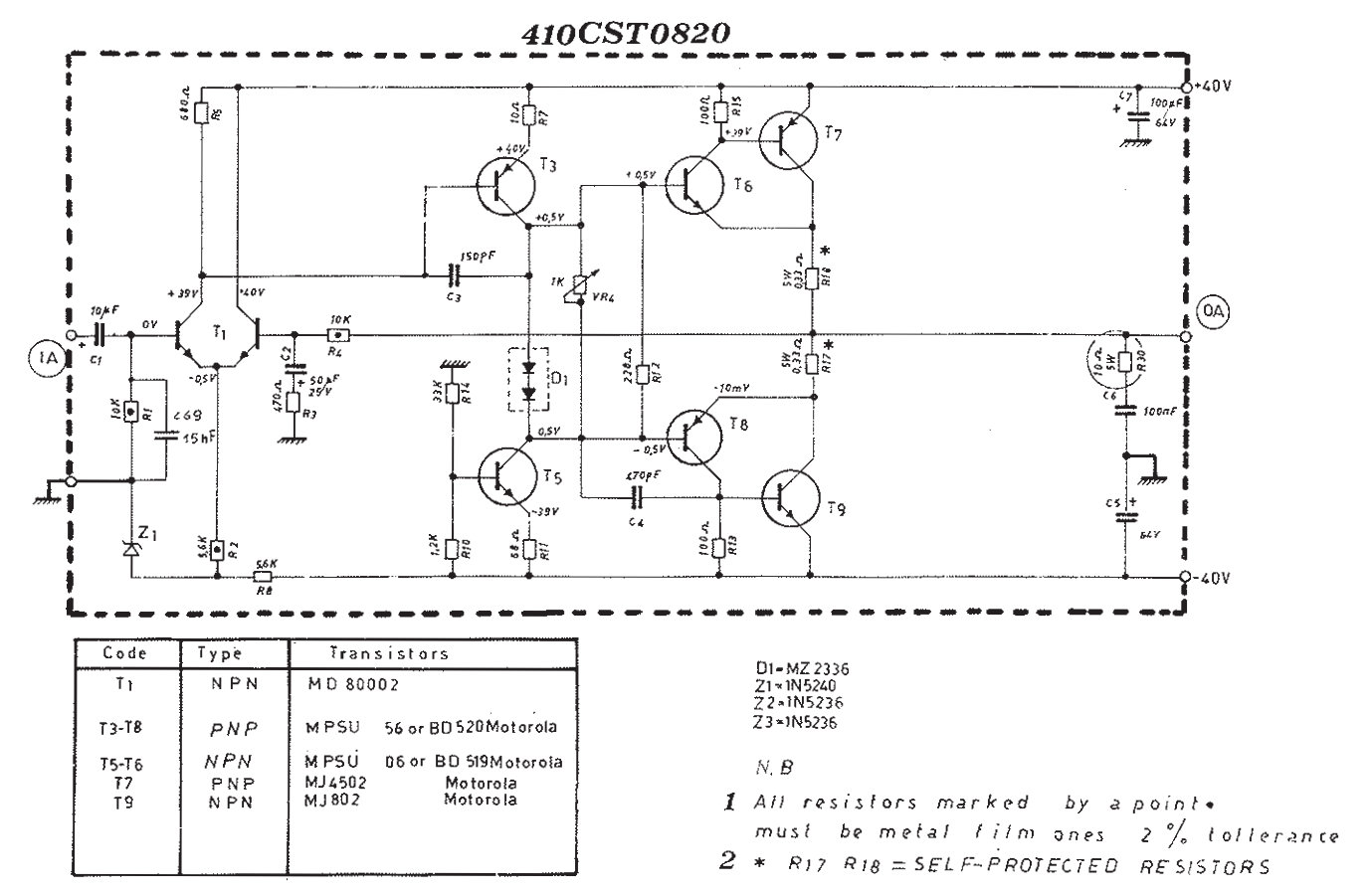 Elka 410CST0820 Schematic