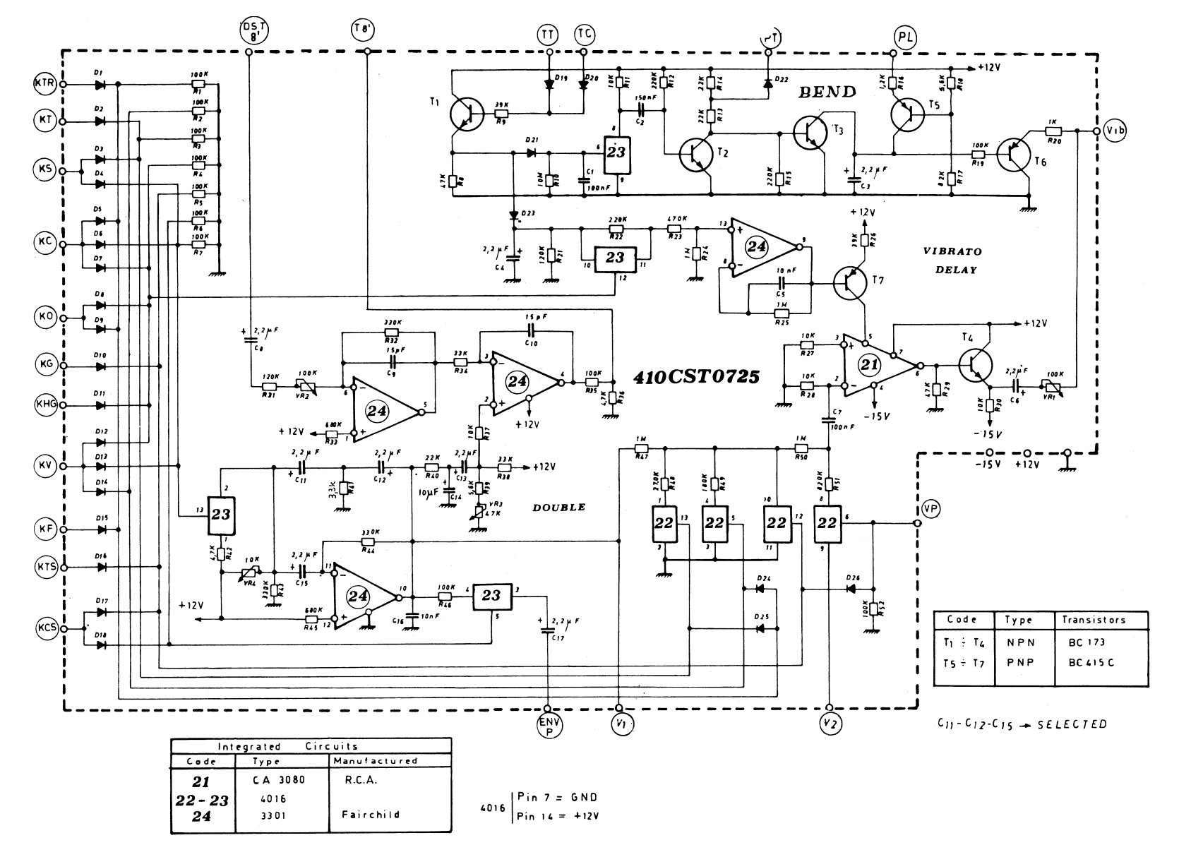 Elka 410CST0725 Schematic