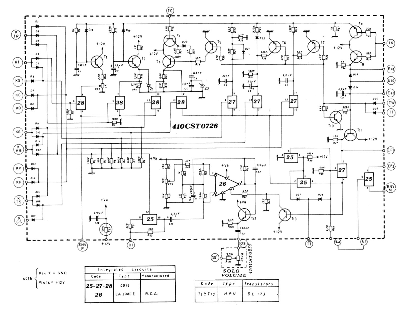 Elka 410CST0726 Schematic